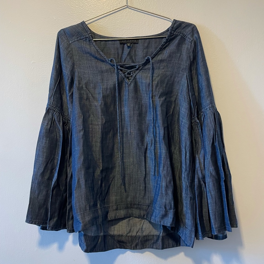 Sanctuary Blue Tencel Tunic, Sz XS